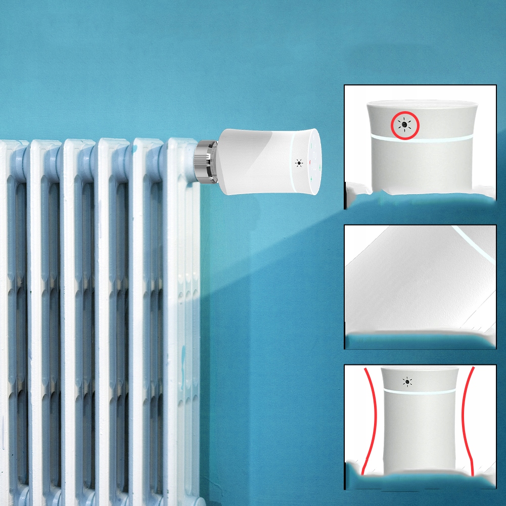 Inteligentne zawory grzejnikowe ZigBee Tuya oszczędzają energię TRV Czarny Komunikacja ZigBee