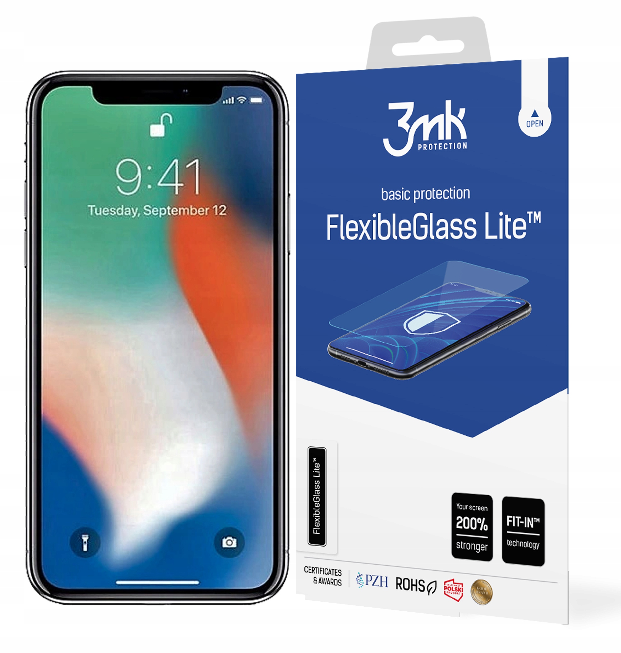 3MK Flexible Glass Lite do iPhone X Szkło