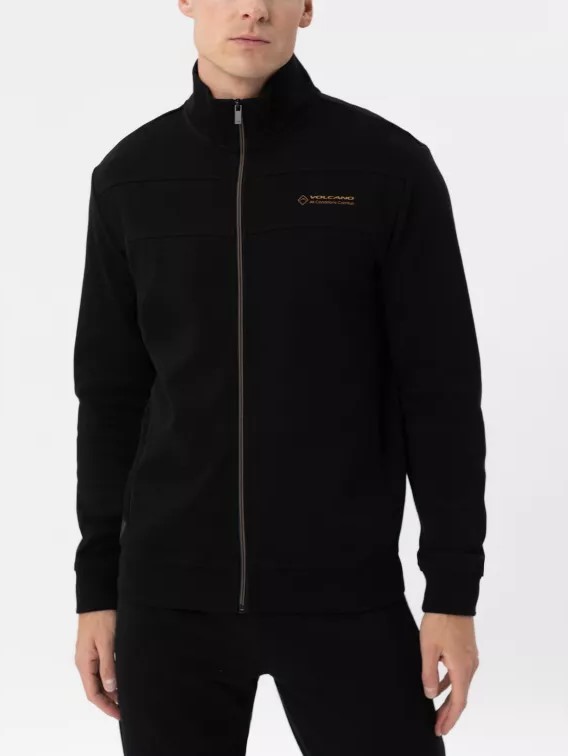 Pánská Mikina Se Stojáčkem Rozepínací Černá Volcano B-lenox 4XL