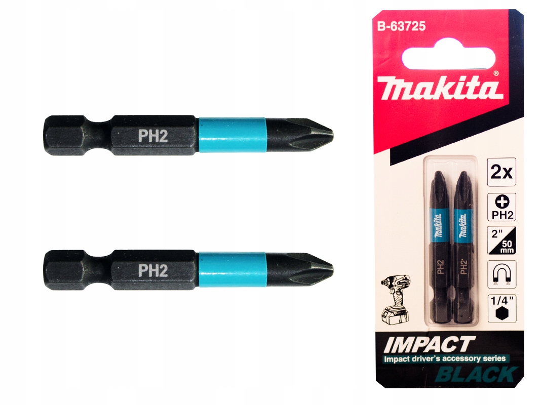 

Końcówka Wkrętakowa Udarowa Ph2 50MM 2SZT B-63725