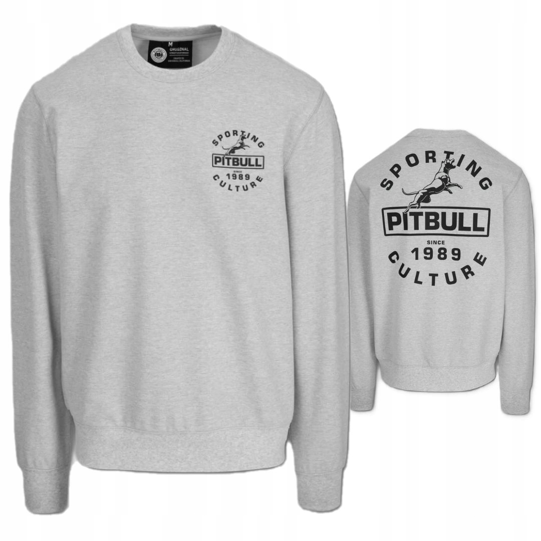 Pitbull West Coast Pánská Mikina Bez Kapuce Physical Culture Šedá Grey 3XL