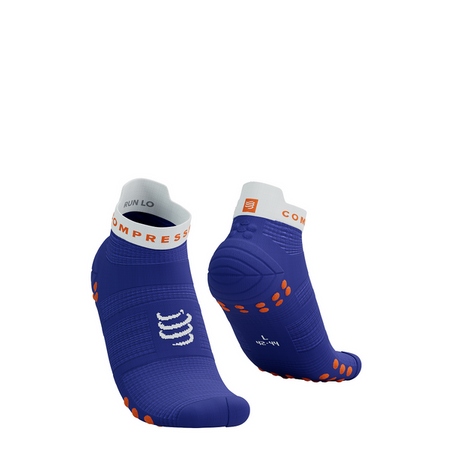 Compressport skarpetki ProRacing V4.0 stópki niebiesko-białe 45-48