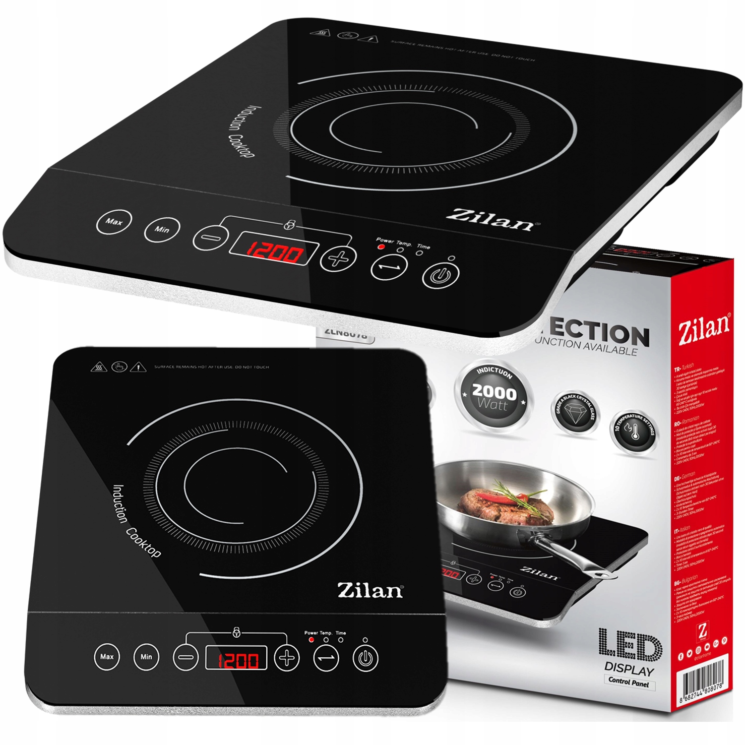 Indukční Vařič Jednoduchý 10 Úrovní Výkonu Dotyk 2000 W