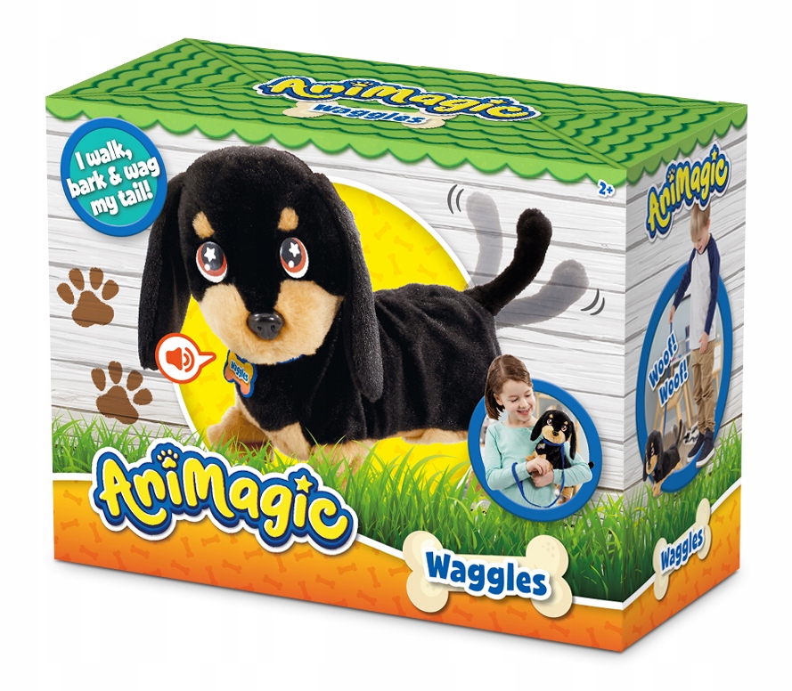 

AniMagic Interaktywny Piesek Waggles chodzi szczek