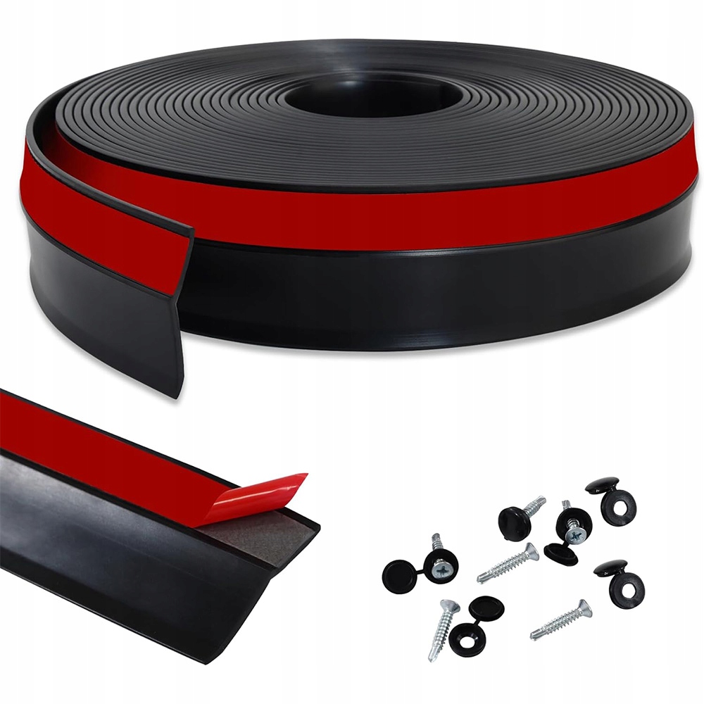 Práh Garážového Těsnění Pro Bránu 8 M Tpe Černý S 30 Šrouby