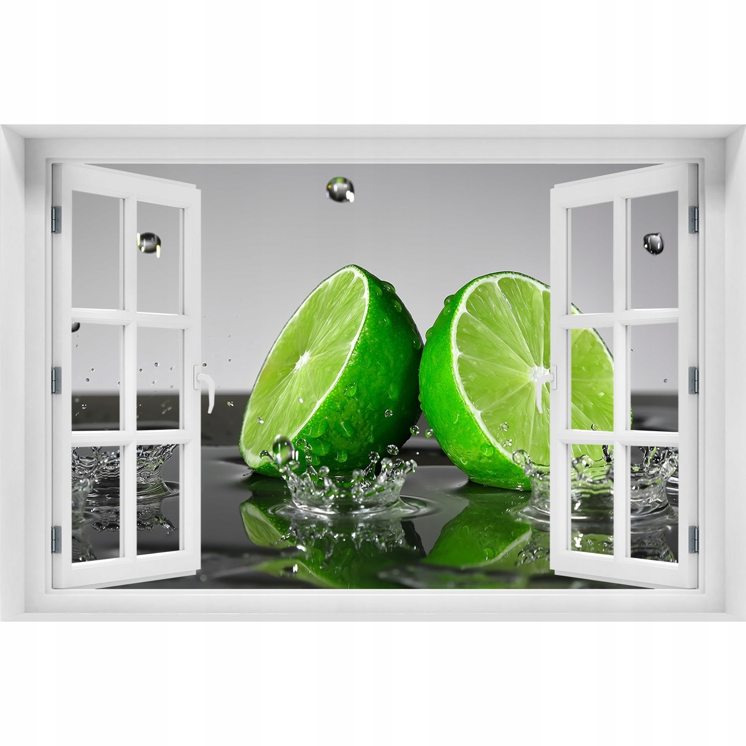 

Naklejka 3D Okno samoprzylepne Limonka w wodzie
