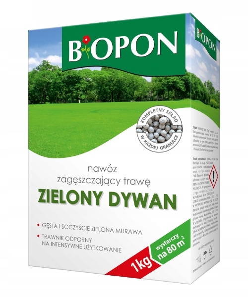 

Biopon Nawóz Zagęszczający Trawę Zielony Dywan 1kg