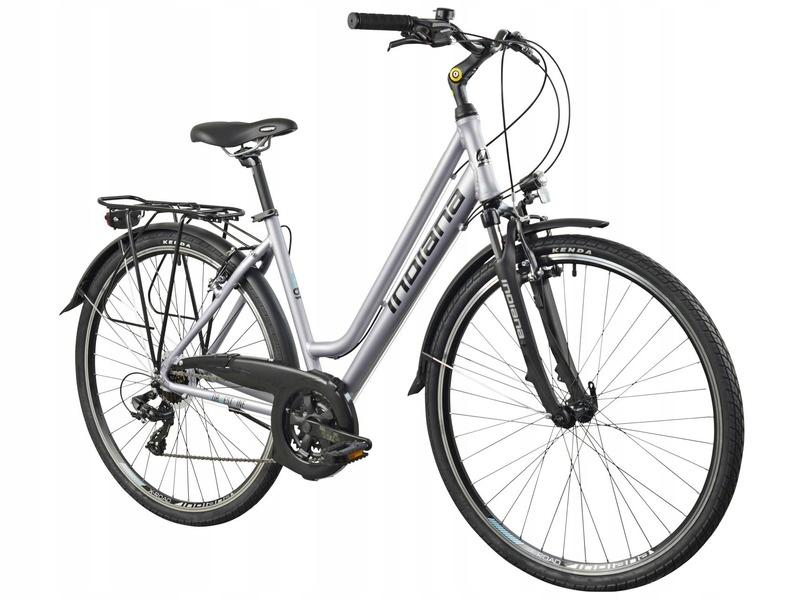 Rower trekkingowy Indiana X-Road 1.0 D17 28 cali damski Srebrno-czarny