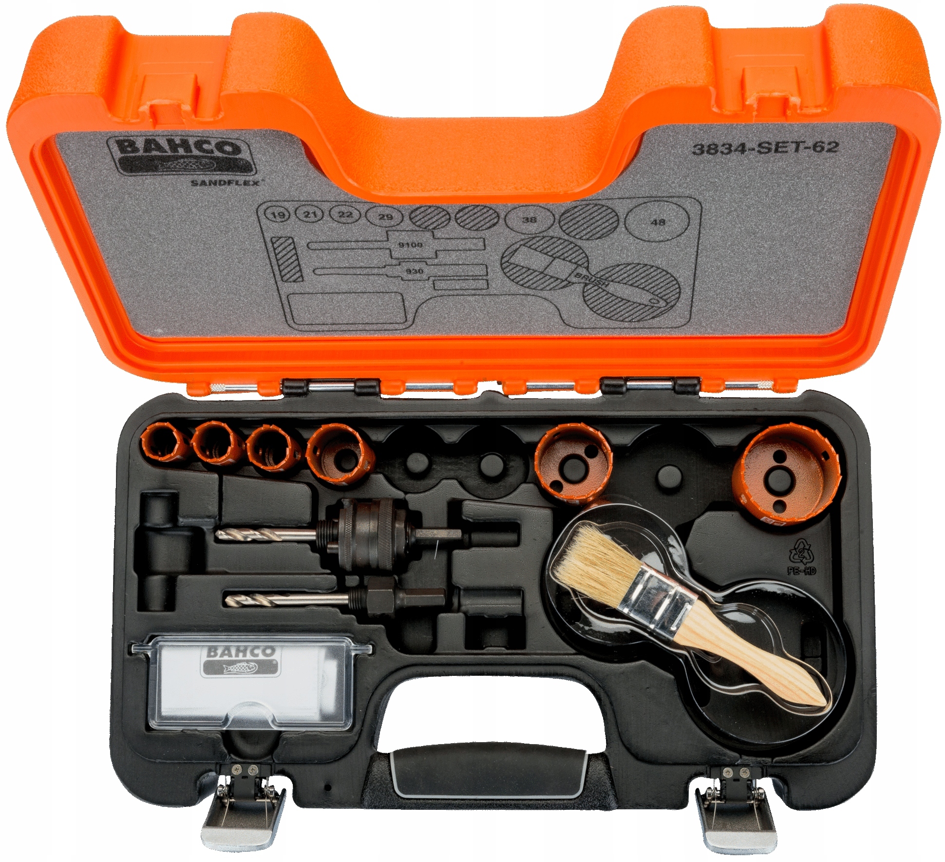 BAHCO 3834-SET-62 ZESTAW OTWORNIC SANDFLEX