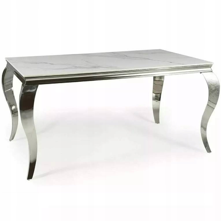 Stół Ceramiczny Calacatta 180X90 Biały Chrom Prince Signal
