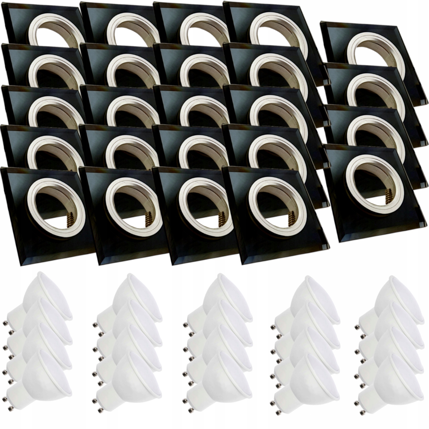 24x Skleněné Stropní Svítidlo Zapuštěné Do Stropu Křišťál 7W Led Žárovky