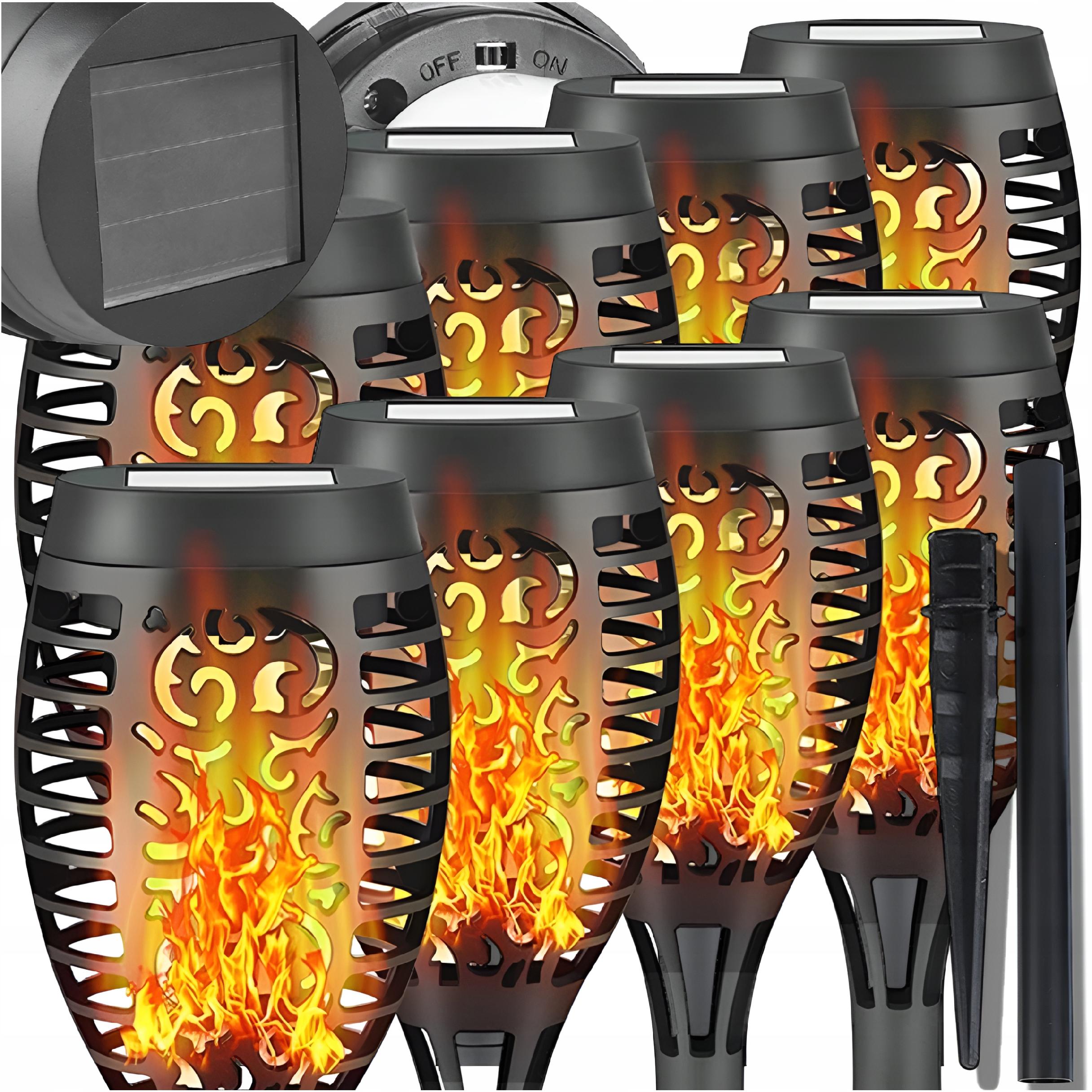 Zatĺkacia solárna lampa čierna so slnečnou energiou 52 cm 8 kusov