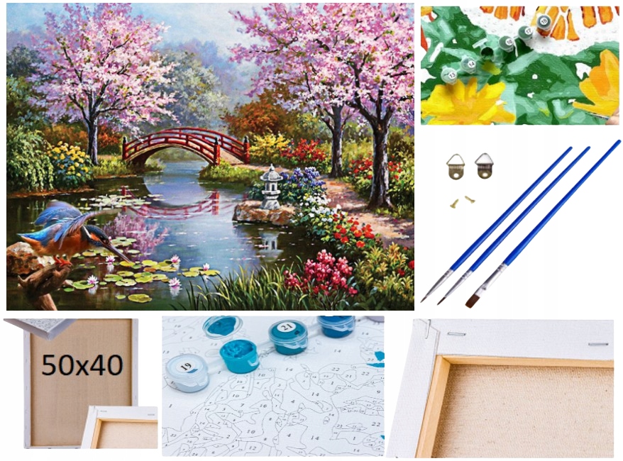 Obraz A Rám Malování podle čísel sada 5v1 Japo