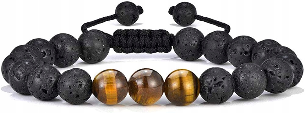 

Bransoletka Męska Czarna Tiger Eye