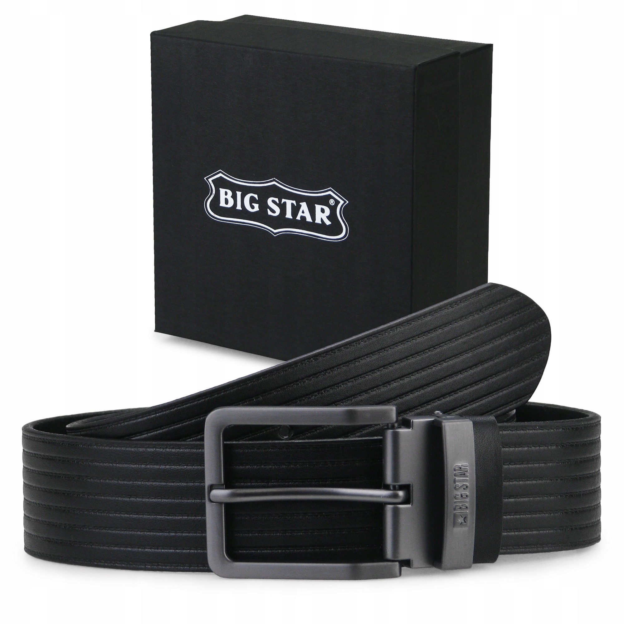 

Pasek skórzany Męski Big Star regulacja +etui 115