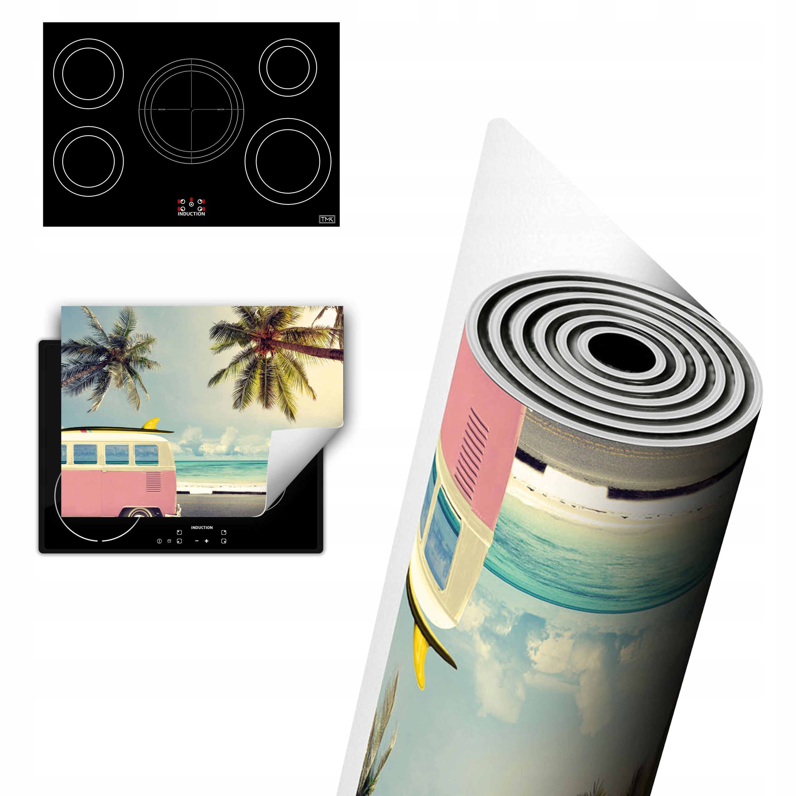 Vinylová Ochrana Na Indukci Desky 80x52 Moře palmy