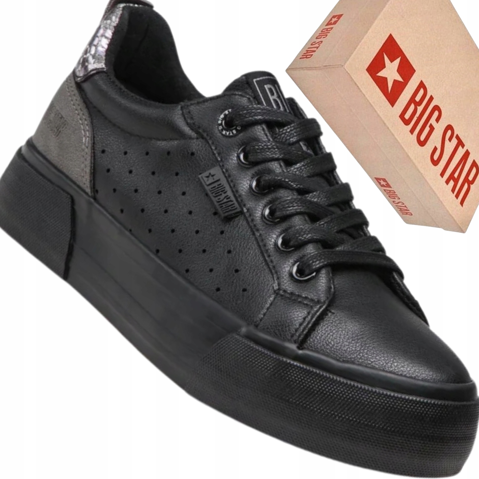 Big Star trampki damskie czarne JJ274538 klasyczne sneakersy