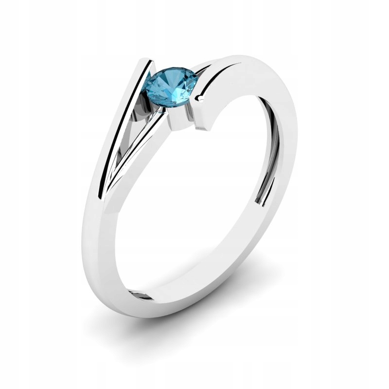 

Pierścionek Złoty Zaręczynowy Z Błękitnym Topazem