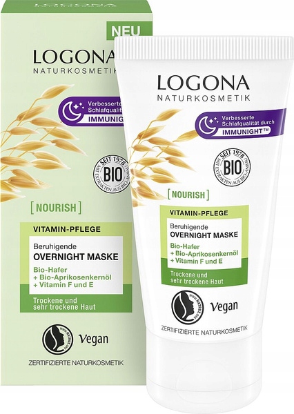 [nourish] Zklidňující noční maska s bio ovesem, olejem z bio-meruňkových jader a