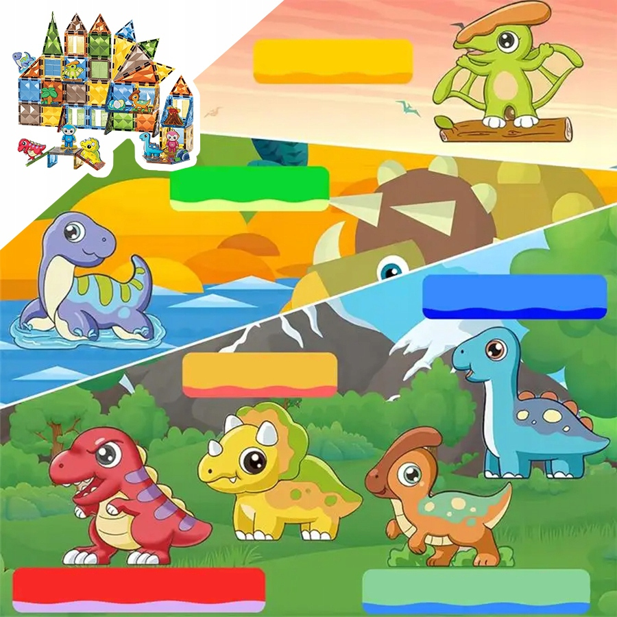 MÁGNESES ÉPÍTŐKOCKÁK GYEREKEKNEK MAGNETIC BLOCKS SZETT 90 DB-OS Alsó korhatár 3