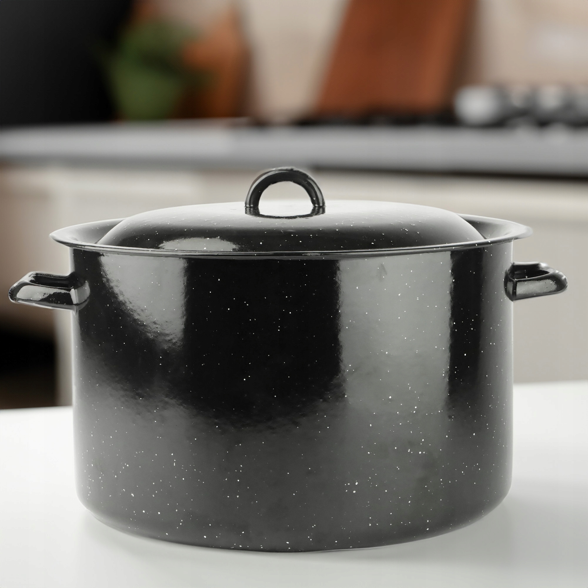 GARNEK EMALIOWANY POWIDLAK Z SITKIEM 15 L DO GOTOWANIA POTRAW PRZETWORÓW