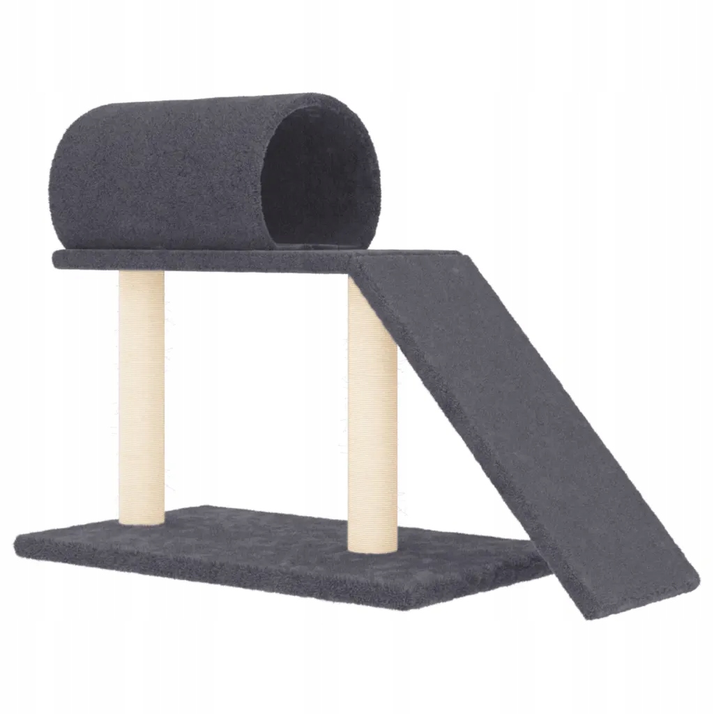 Levně Kočičí žebřík s tunelem 81x35x55,5cm, šedý