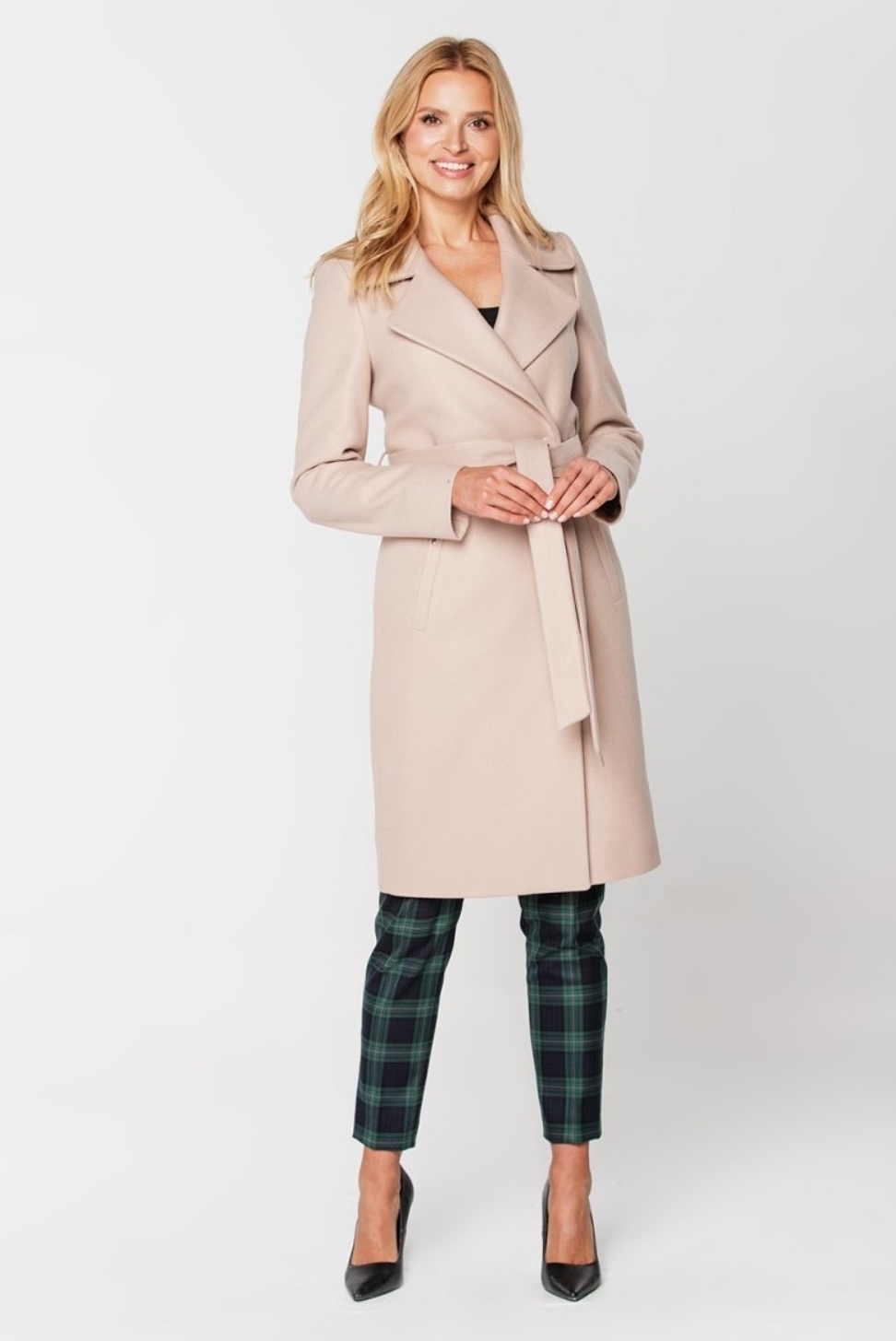 Passero dámský béžový klasický kabát bez kapuce Dina velikost 44