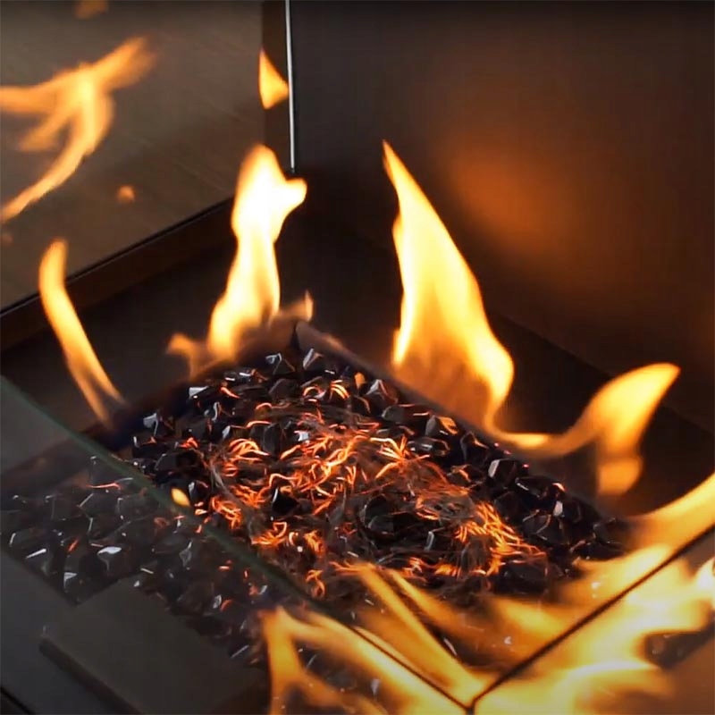 Ogrzewacz tarasowy Kominek gazowy Faro Szary + Pokrowiec Planika Wysokość produktu 149.5 cm