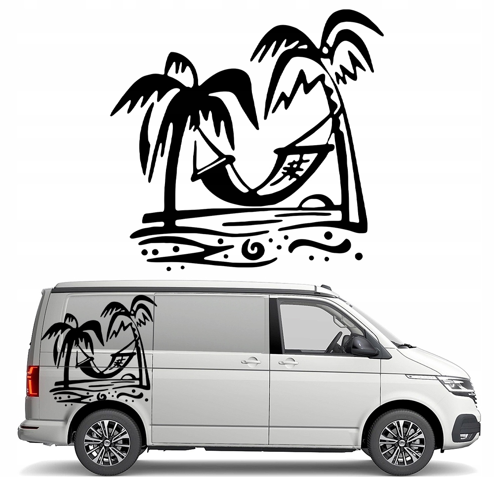Samolepka Grafika pro karavan Palmy Pláž 90x94