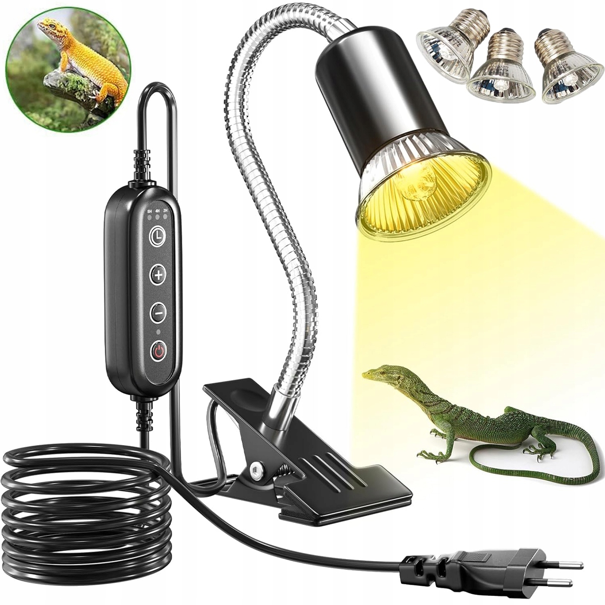 Topná Lampa Želva, 3 Žárovky Uva Uvb 50W Topná Lampa Pro Plazy