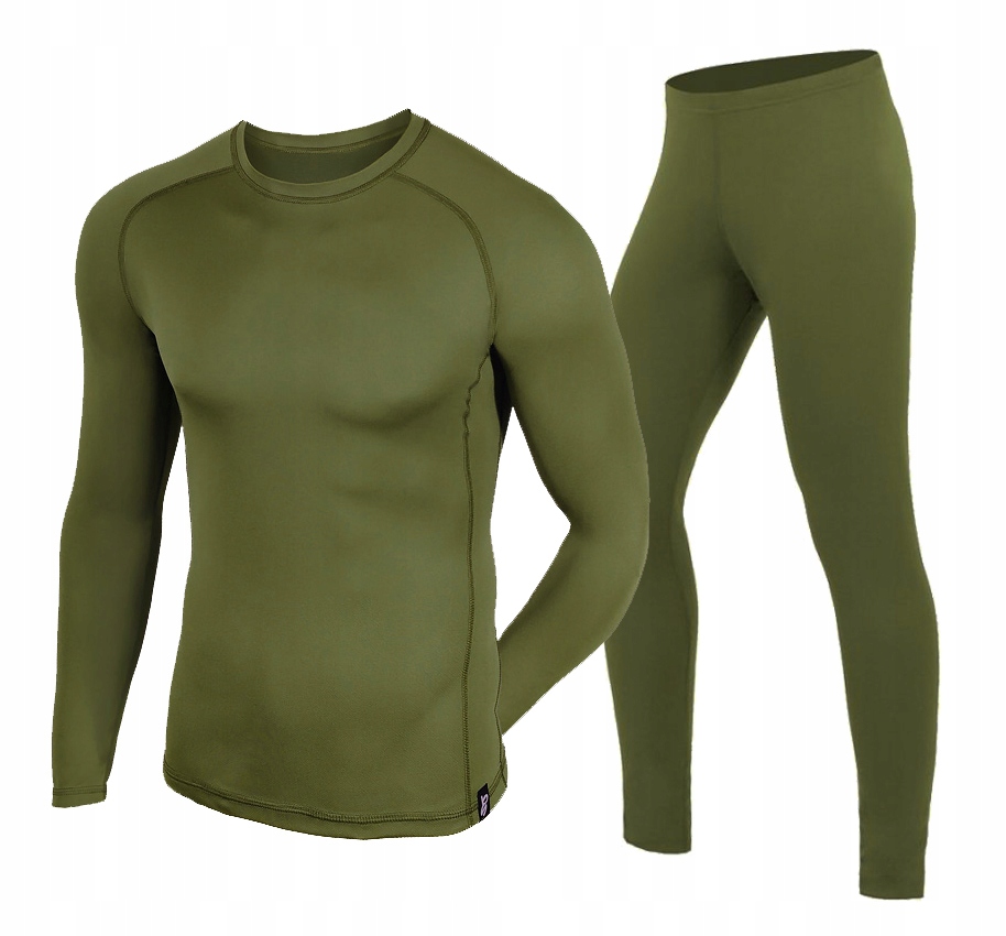 Bielizna Termoaktywna Męska Wojskowa Khaki Antybakteryjna Berens L