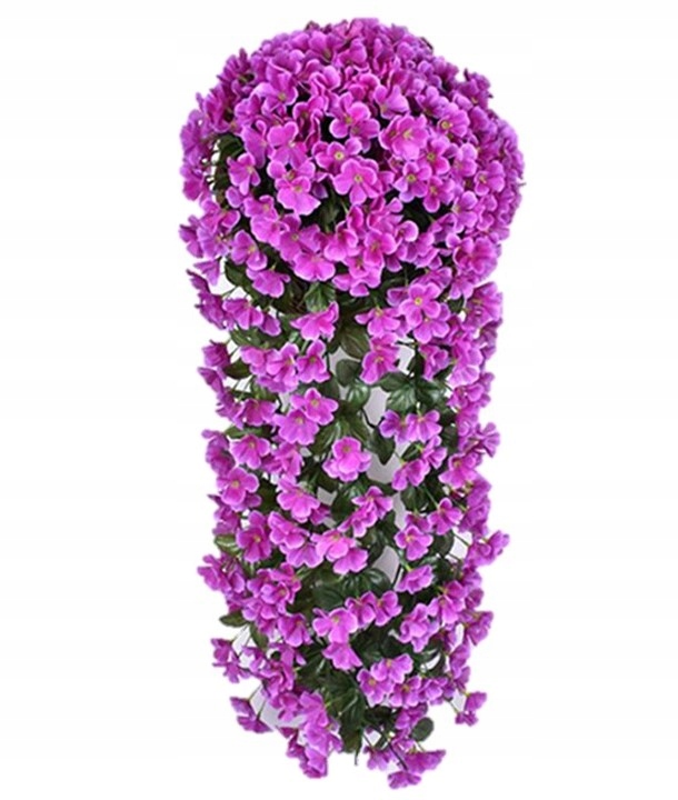 

2x Sztuczny Kwiat Balkon Pelargonia fiolet jasny