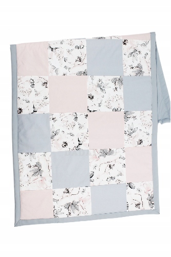 Přehoz na postel patchwork pivoňky starorůžová 140/200 cm 100% bavlna