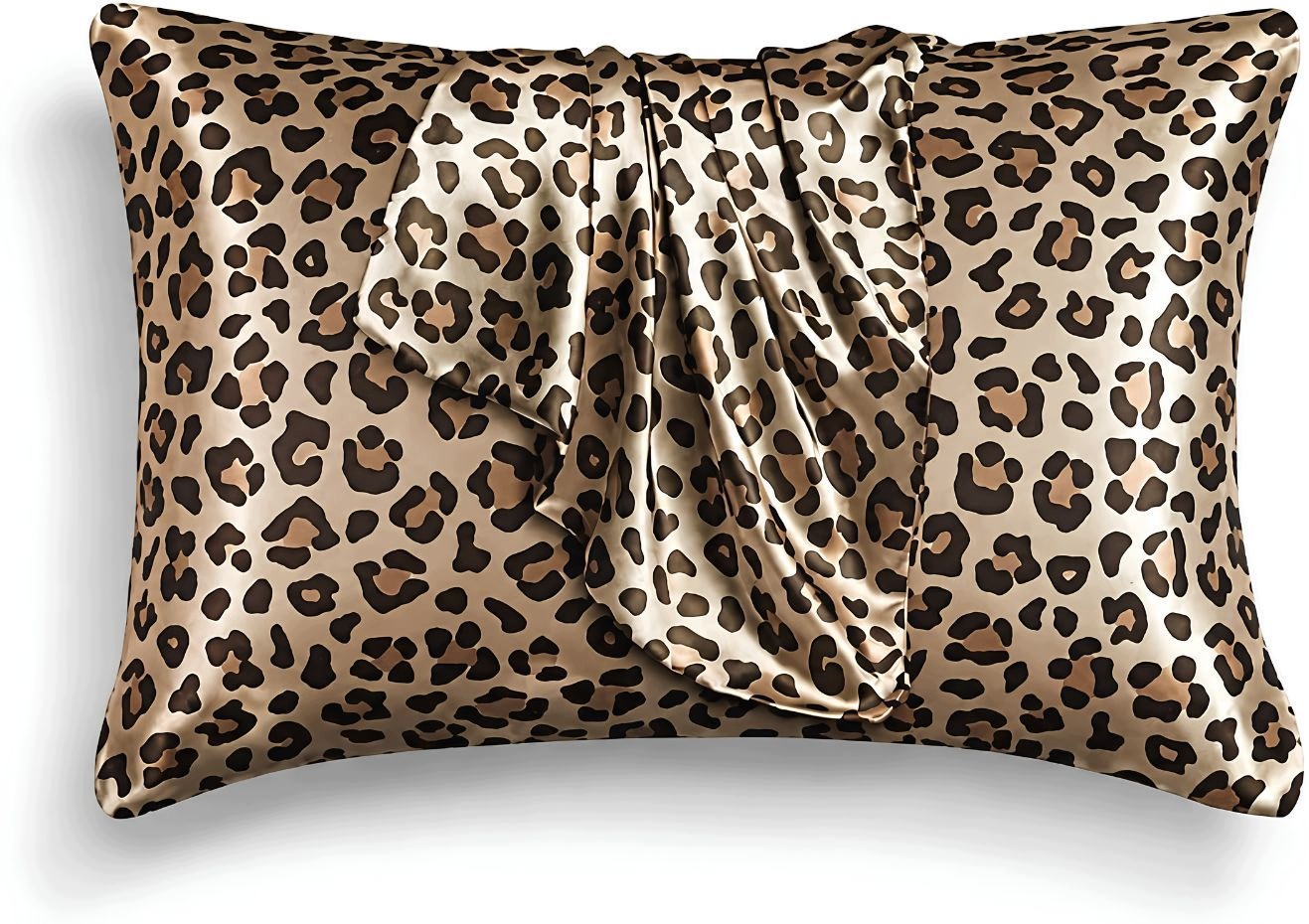 Saténové Povlačky Na Polštář 2 Ks 50X66 CM Leopardí Vzor Hedvábný Efekt
