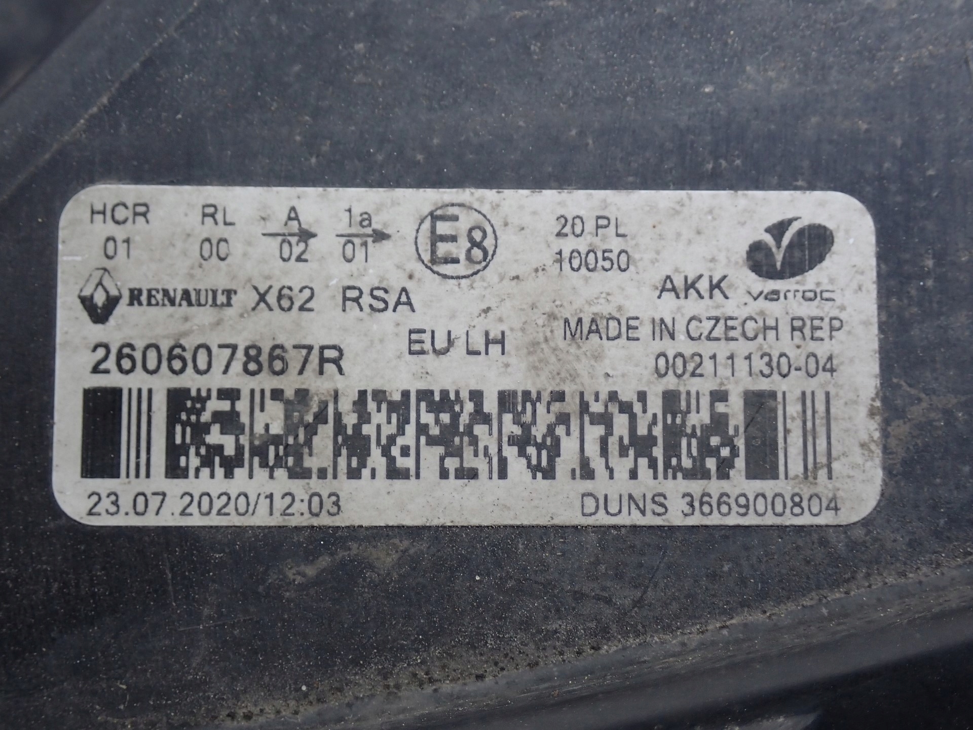 light left REFLEKTOR left RENAULT MASTER III LIFT IV 2019- 260607867R