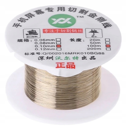 ŻYŁKA DRUT MOLIBDENOWY DO WYŚWIETLACZA WYCINANIA LCD LOCA OCA 100 m 0.10 mm