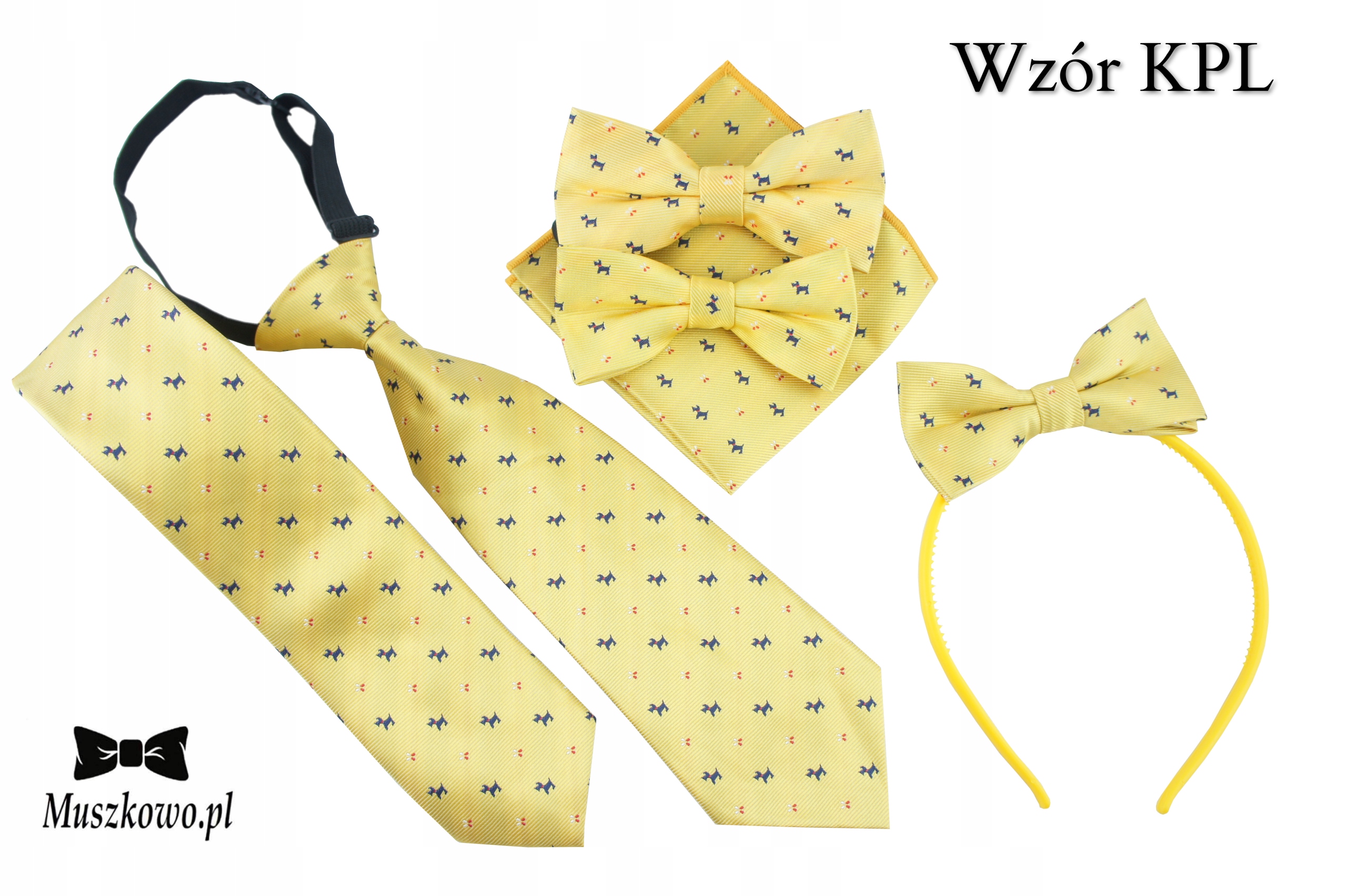 POSZETKA do kieszeni marynarki Żółta w PIESKI PSY Marka inna