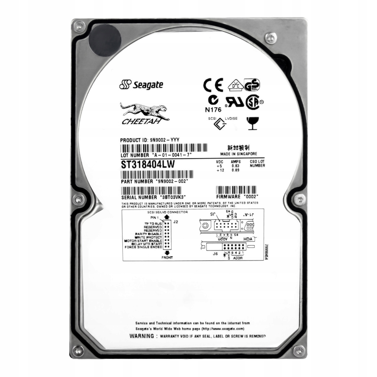 Seagate Cheetah 18GB 10K 4MB Scsi U160 3.5'' ST318404LW