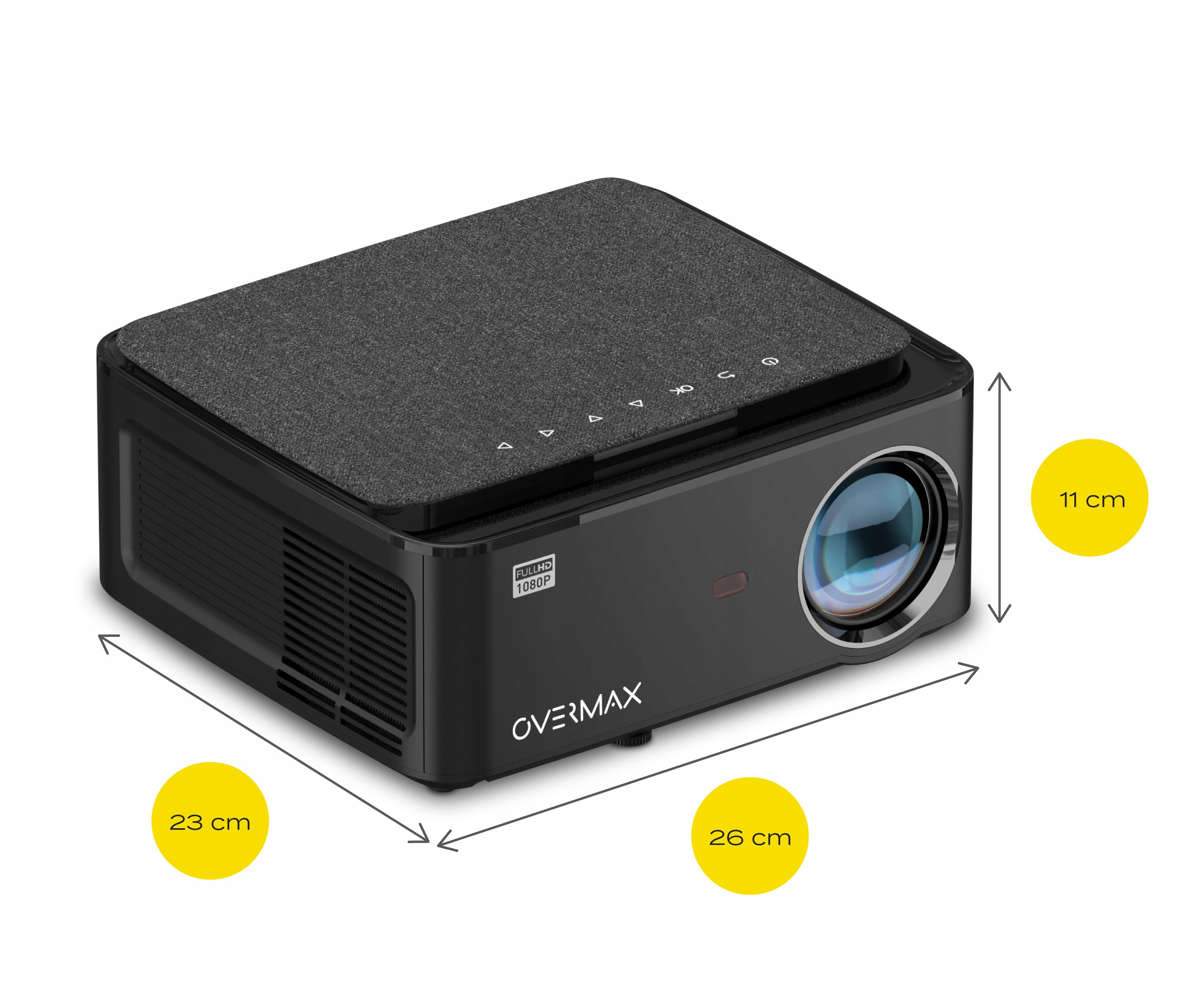 PRZENOŚNY RZUTNIK PROJEKTOR FULL HD 4K Android 9.0 + EKRAN PROJEKCYJNY 100 Żywotność lampy w trybie ekonomicznym 50000 h