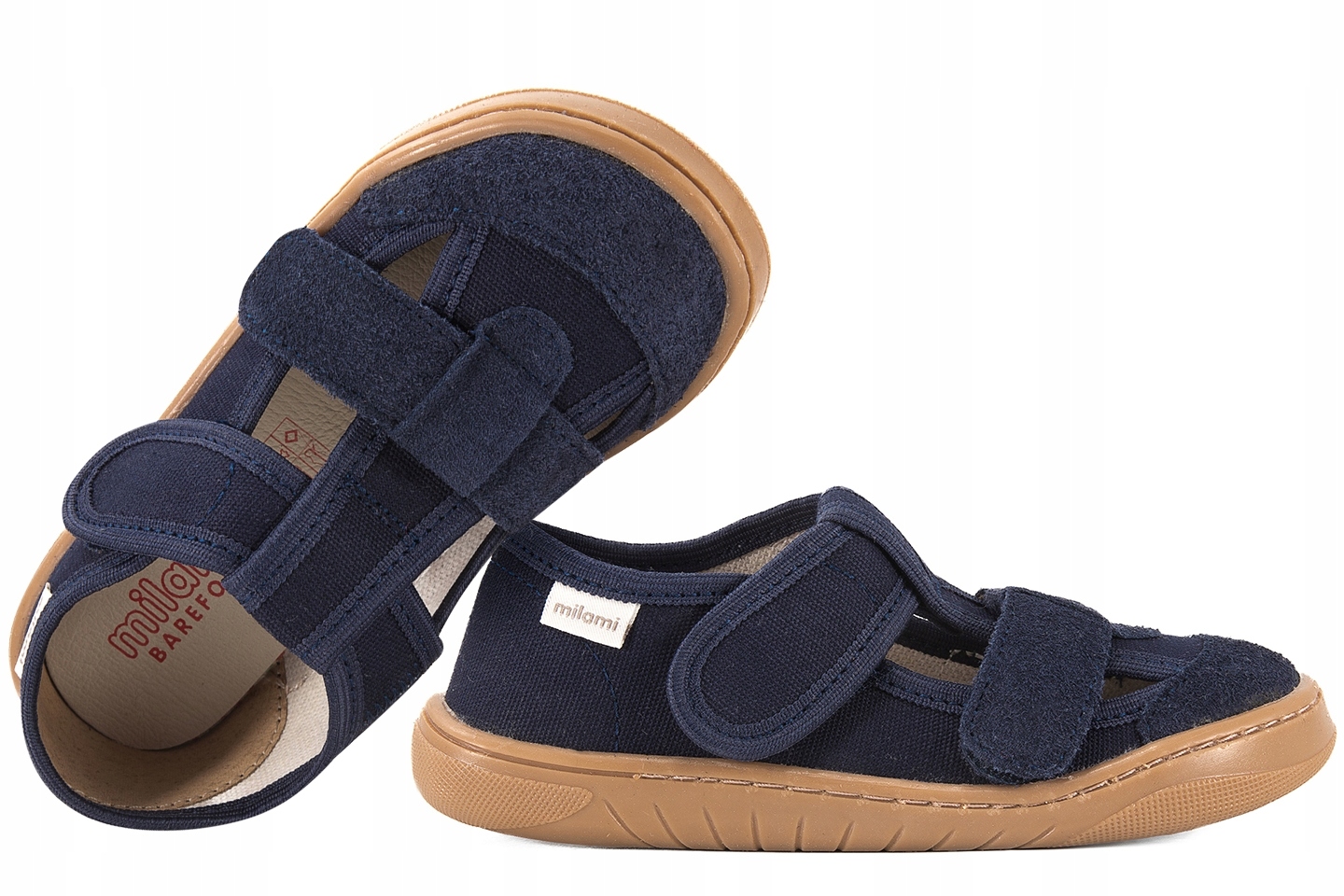 Milami BF10C-66 Barefoot Tekstylno-skórzane Półbuty Sandał Domowe Kapcie 35