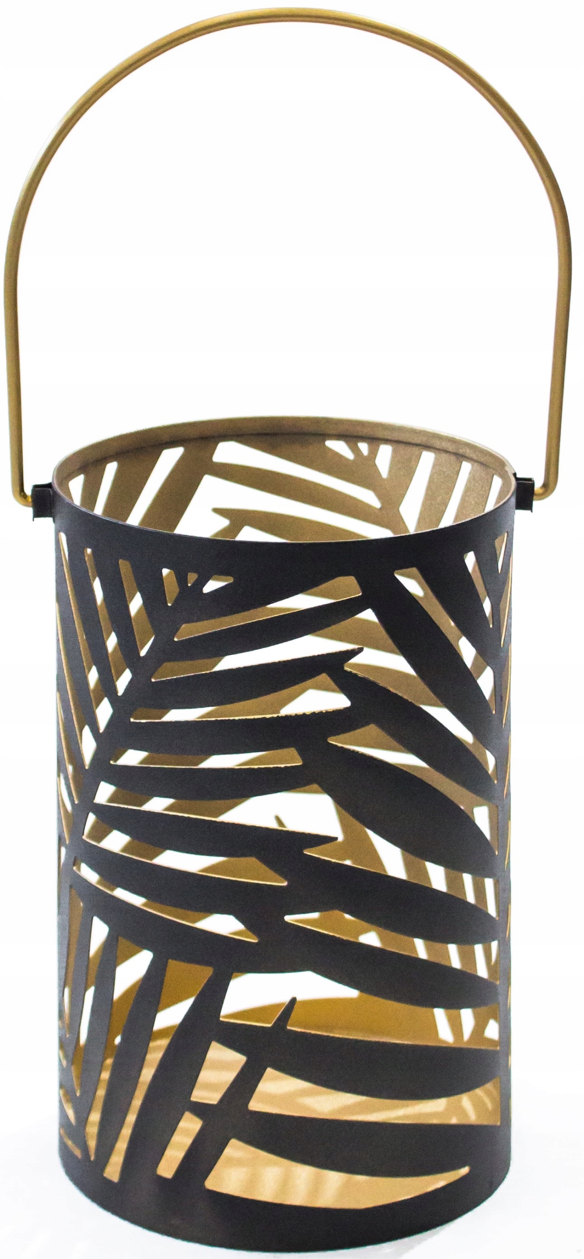 LAMPION METALOWY OGRODOWY LATARNIA ZŁOTY MAŁY