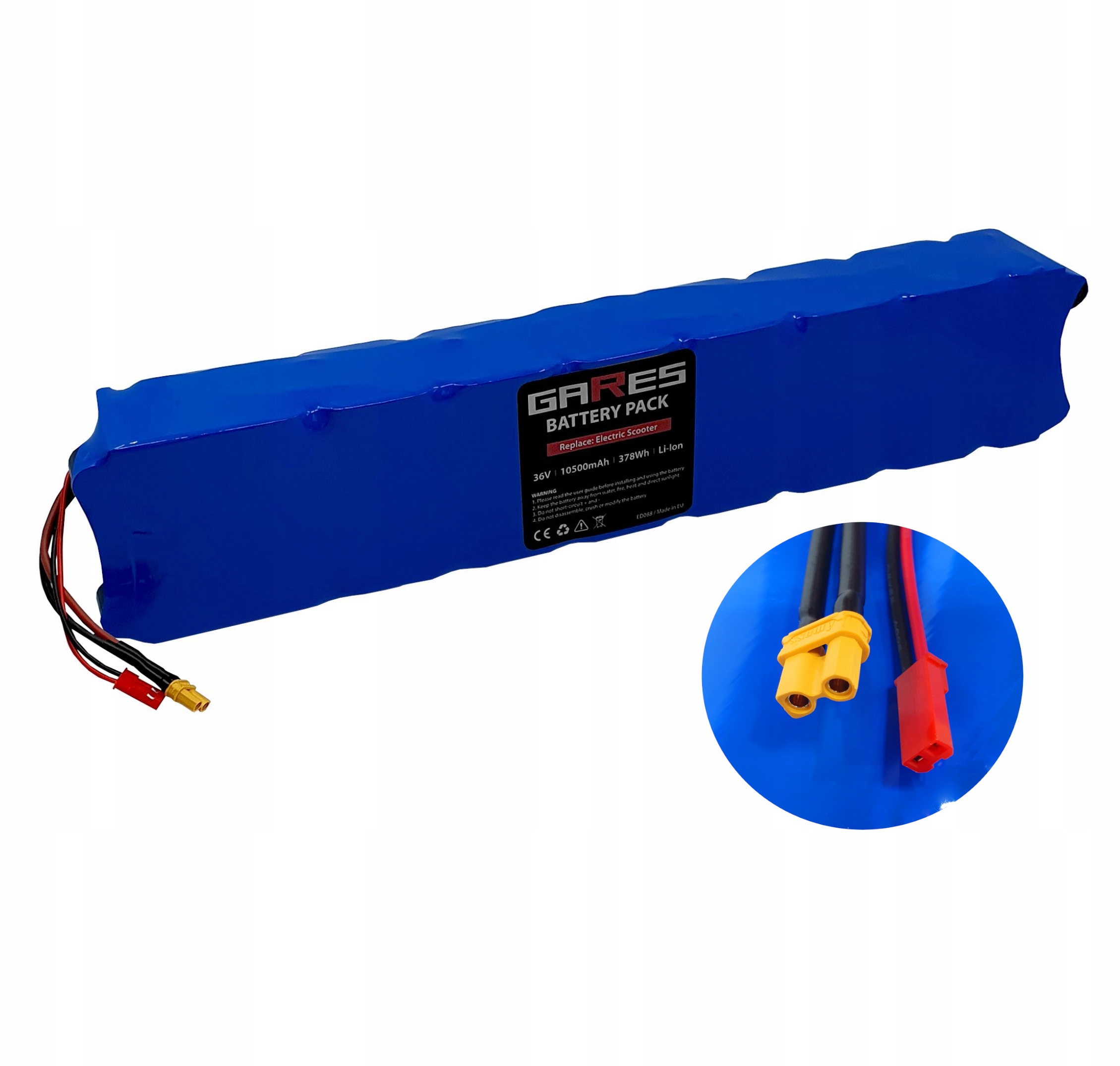 Akumulátor Baterie pro elektrickou koloběžku s konektorem XT30 36V 10,5Ah 10500 mAh