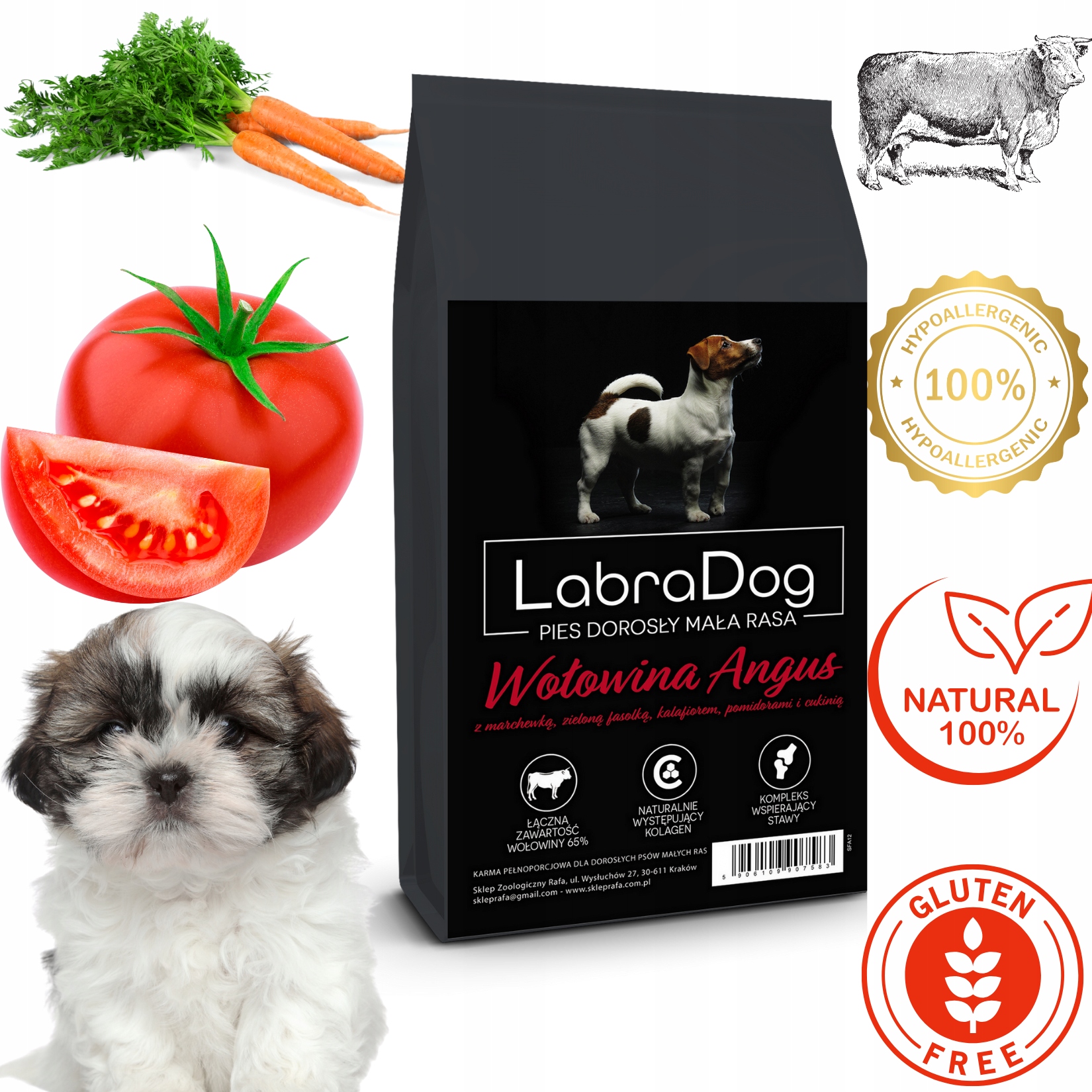 Levně LabraDog Superfood Hovězí maso pro Shih tzu na skvrny a pigmentové skvrny 2 kg