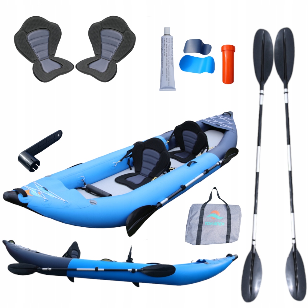 Kajak nafukovací 2-místný set 370 cm Tokarex