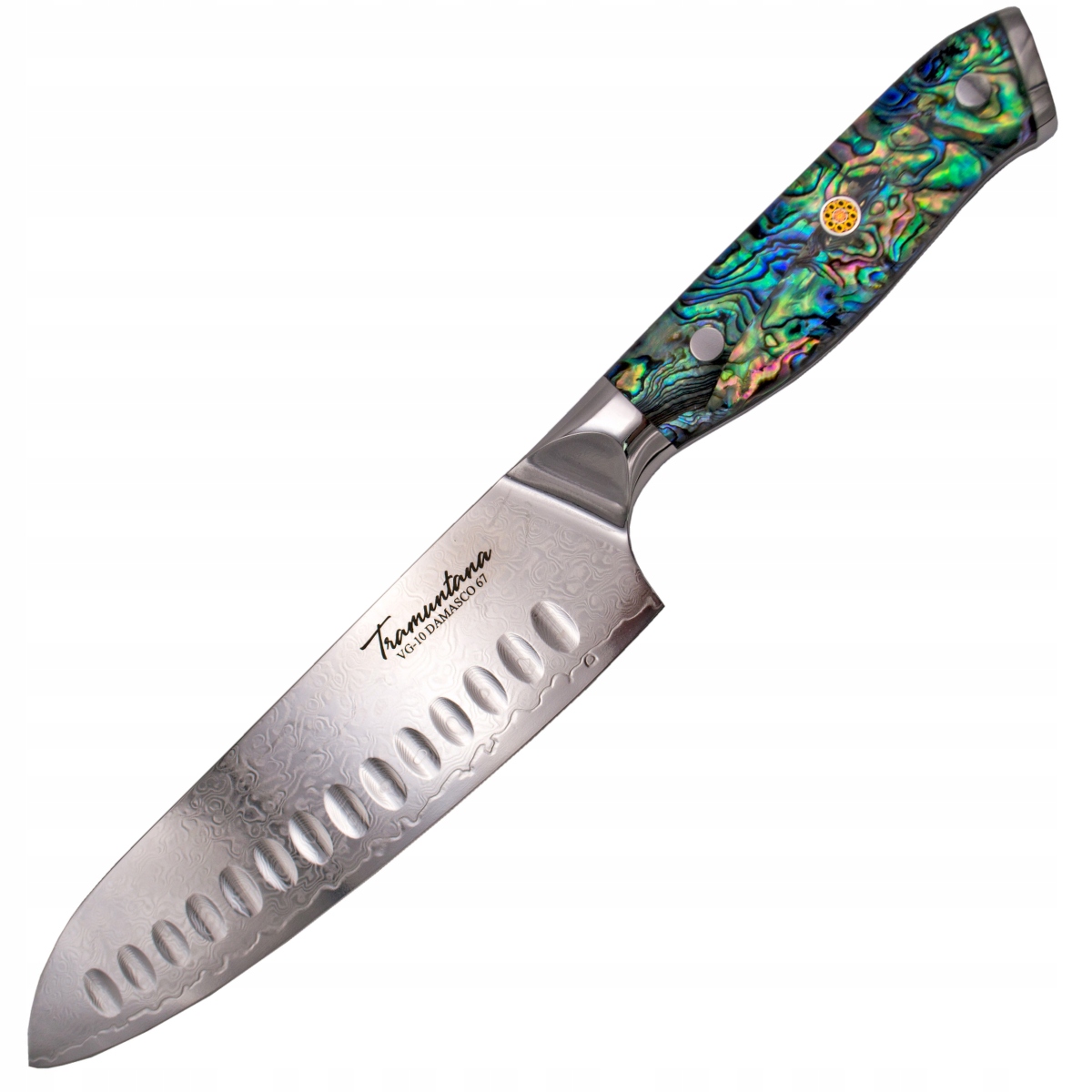 Nůž Tramuntana Decor Habitat Santoku Abalone Epoxy VG10 Damascus