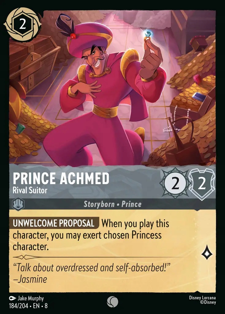 Disney Lorcana Prince Achmed Rival Suitor 8JAF #184