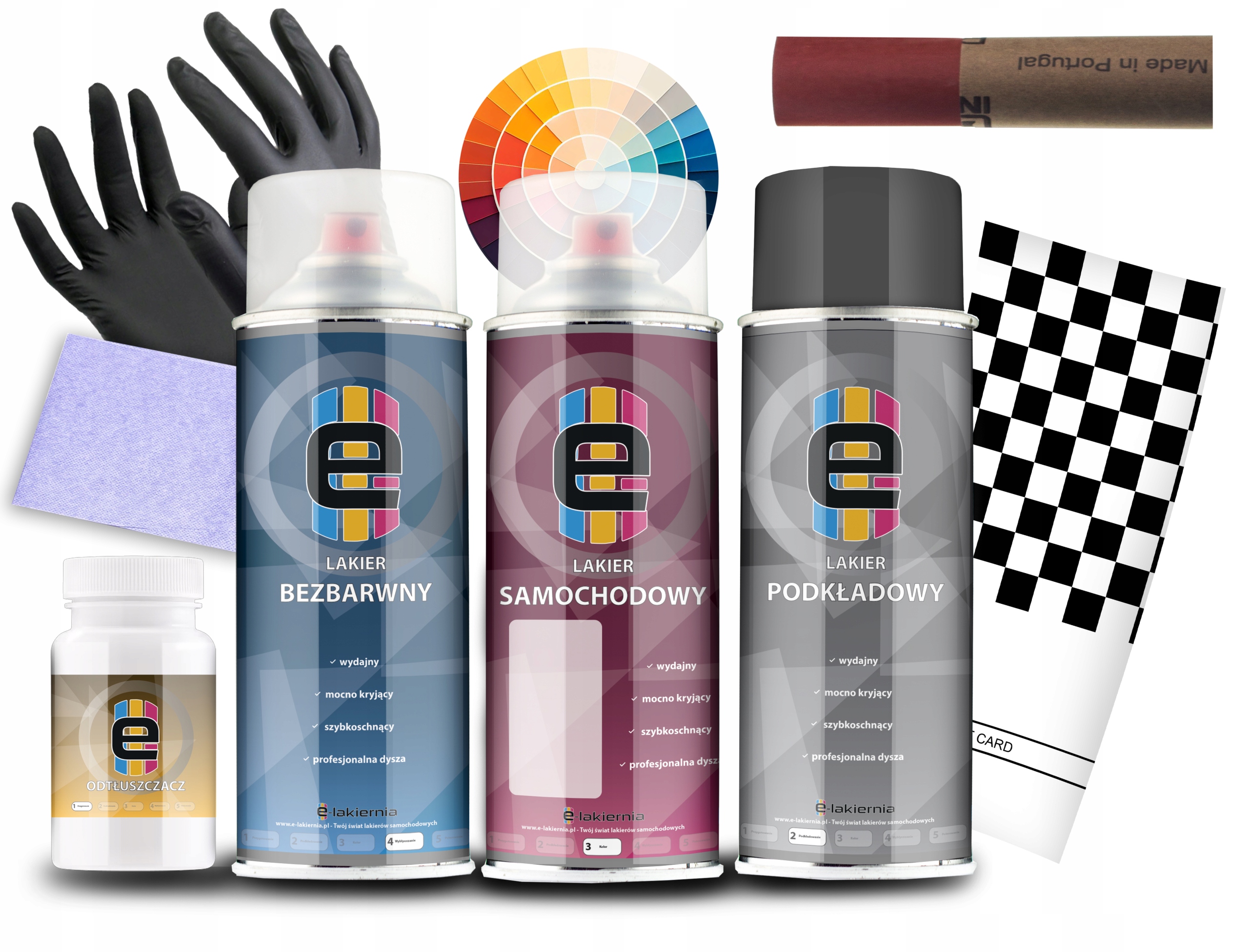 Lakier Samochodowy Spray Każdy Kolor Zestaw Podkład Bezbarwny e-lakiernia