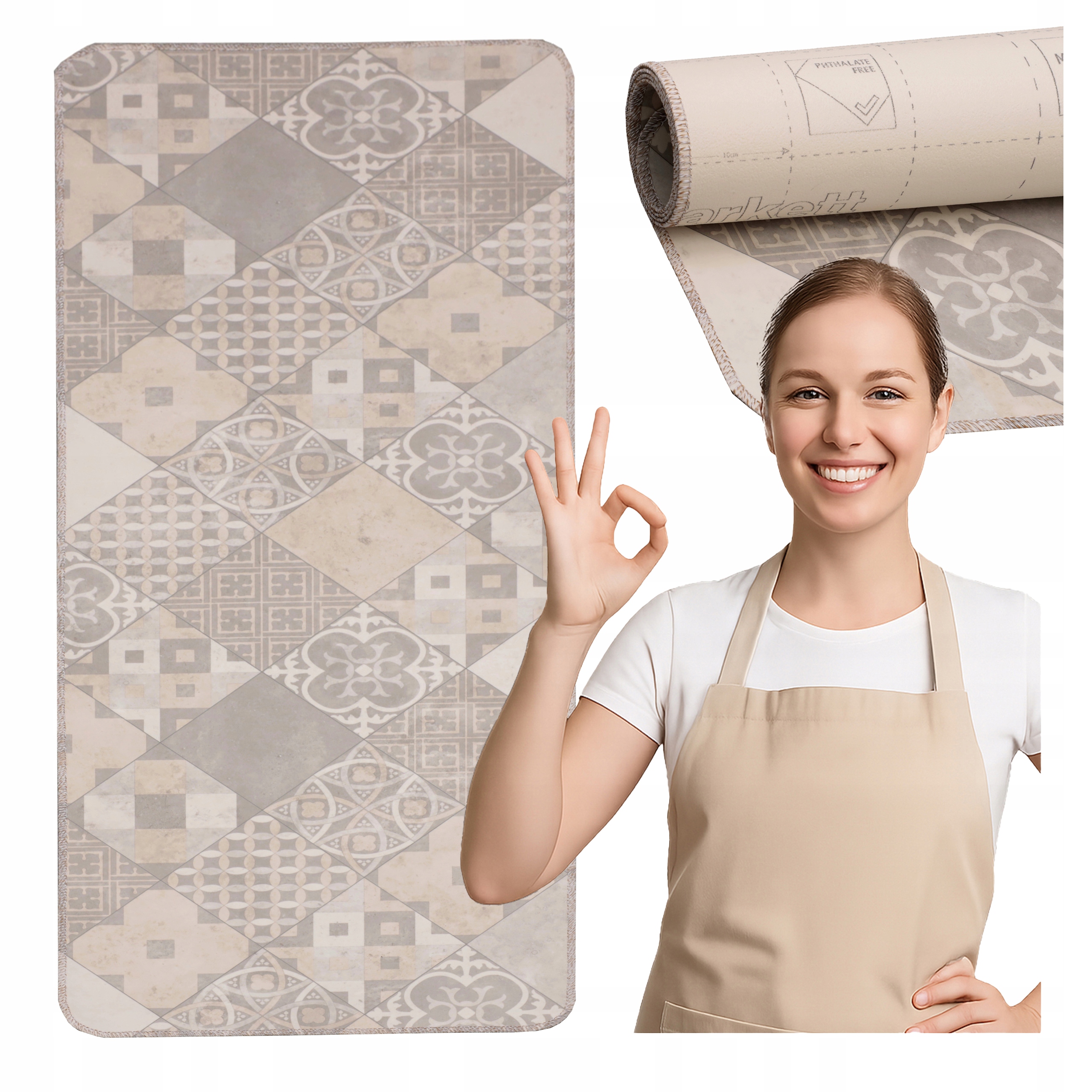 Koberec Běhoun do kuchyně 63x300 podložka Pvc protiskluzová voděodolná Odolná Obšitá