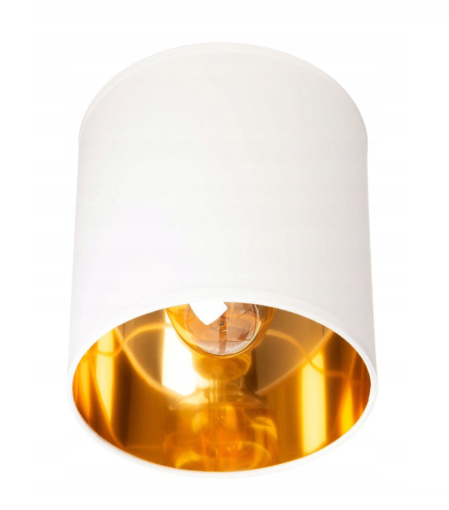 

Klosz abażur biało-złoty do lamp na E27 okrągły