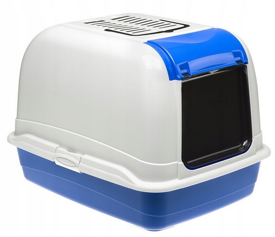 Levně Toaleta Kočičí Toaleta Pro Velkou Kočku Krytá S Filtrem Absorbujícím Bílou Barvu